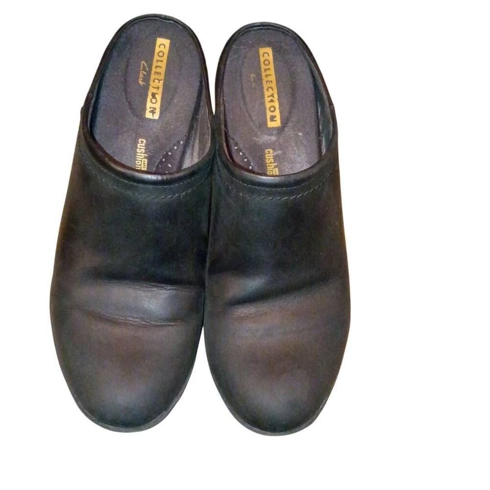 Clarks Collection Soft Cushion Mules With Block Heels For Women  Size 8 Color Ma